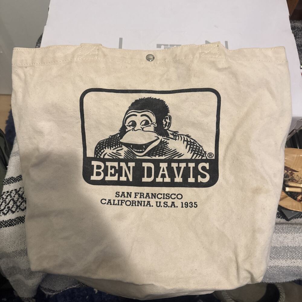 Ben Davis Gorilla Design Tote Bag Canvas Ivory Japan